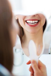 Closeup of healthy teeth and gums